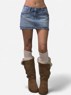 Y2K Aeropostale Light Wash Denim Mini Skirt
